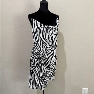 AFRM Black and White Zebra Print Mini Dress
